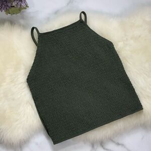 Hollister Olive Ruched Strappy Top Sz M